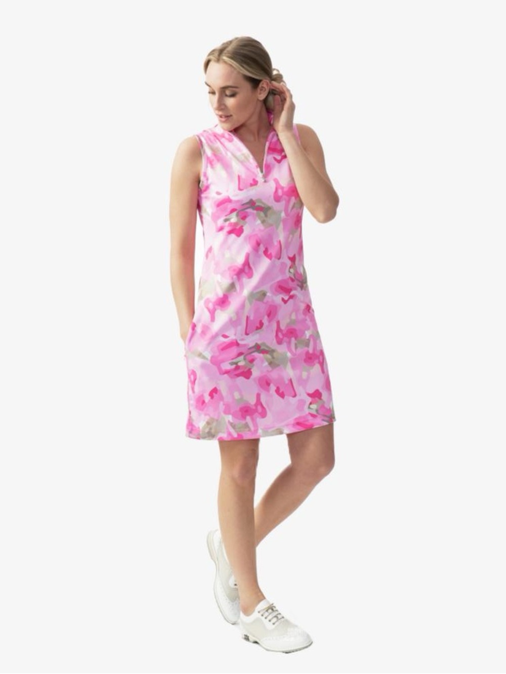 Daily Sports Cammy Sleeveless Pink Camo Print Golf Dress, size Medium